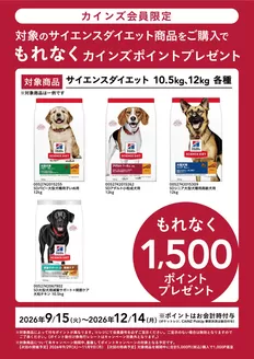カインズホームのカタログ | ヒルズポイントバックCP915号 | 2026-09-14T00:00:00.000Z - 2026-12-14T00:00:00.000Z
