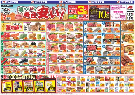 クスリのアオキのカタログ | 掘り出し物ハンターのためのオファー | 2026-09-23T00:00:00.000Z - 2026-09-29T00:00:00.000Z