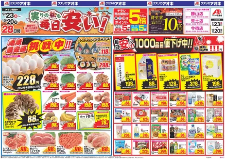 クスリのアオキのカタログ | 現在の掘り出し物とオファー | 2026-09-23T00:00:00.000Z - 2026-10-20T00:00:00.000Z