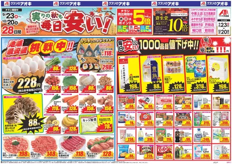 関市でのクスリのアオキのカタログ | 排他的な掘り出し物 | 2026-09-23T00:00:00.000Z - 2026-10-20T00:00:00.000Z