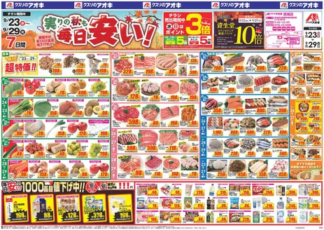 八尾市でのクスリのアオキのカタログ | 魅力的なオファーを発見する | 2026-09-23T00:00:00.000Z - 2026-09-29T00:00:00.000Z
