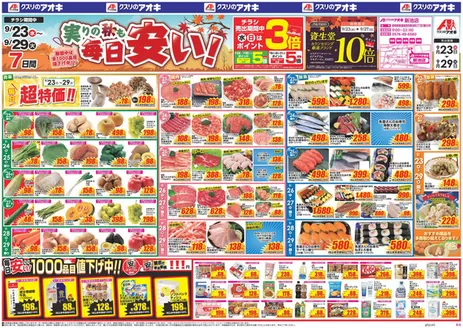 関市でのクスリのアオキのカタログ | 割引とプロモーション | 2026-09-23T00:00:00.000Z - 2026-09-29T00:00:00.000Z