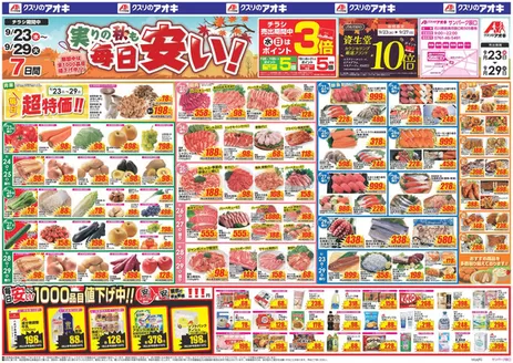 関市でのクスリのアオキのカタログ | すべてのお客様のためのトップディール | 2026-09-23T00:00:00.000Z - 2026-09-29T00:00:00.000Z