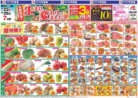 吉岡町でのクスリのアオキのカタログ | すべてのお客様のための素晴らしいオファー | 2026-09-23T00:00:00.000Z - 2026-09-29T00:00:00.000Z