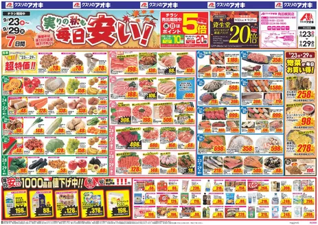 天栄村でのクスリのアオキのカタログ | トップディールと割引 | 2026-09-23T00:00:00.000Z - 2026-09-29T00:00:00.000Z