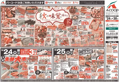 Aコープ東北のカタログ | 排他的な掘り出し物 | 2026-09-24T00:00:00.000Z - 2026-09-27T00:00:00.000Z