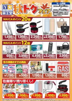 薬王堂のカタログ | 秋トクフェアデジタルチラシ 11月29日まで | 2026-09-28T00:00:00.000Z - 2026-11-29T00:00:00.000Z