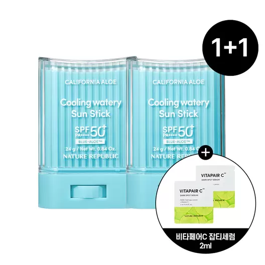 [1+1] 캘리포니아 알로에 쿨링 수분 선스틱 SPF50+ PA++++