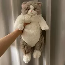 [선레몬] 무릎인형 잠자는 쓰야쓰야 고양이 인형 (GY)