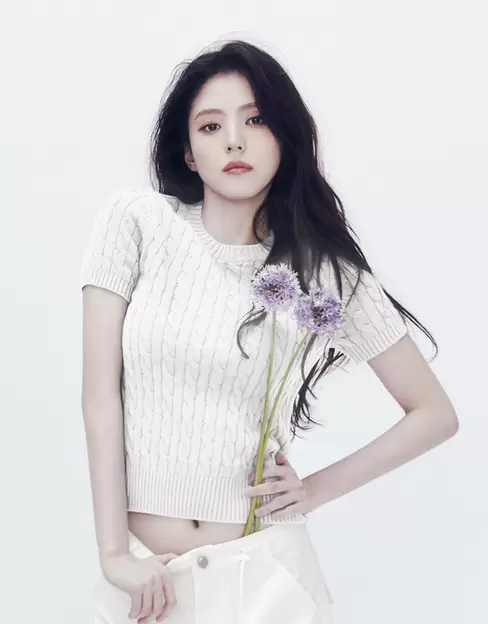 NEW [한소희] 여자 꽈배기 반팔 니트 스웨터