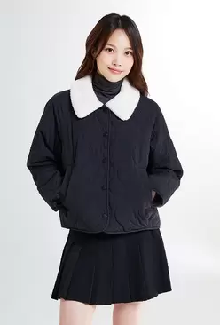 탈착 칼라 경량 퀼팅 재킷(BLACK)_ SPJAE4TG01