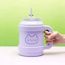 1.4L 빅핸들 스텐텀블러 냥이 바이올렛