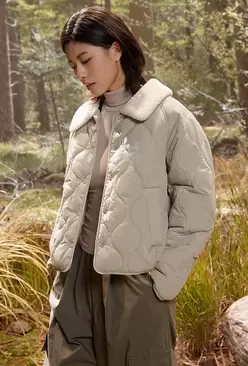 탈착 칼라 경량 퀼팅 재킷(KHAKI)_ SPJAE4TG01