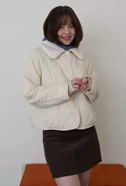 탈착 칼라 경량 퀼팅 재킷(IVORY)_SPJAE4TG01