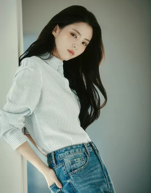 NEW [한소희] 여자 코튼 린넨 셔츠