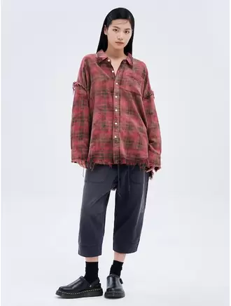 Deconstructed Cropped Sweatpant - Navy