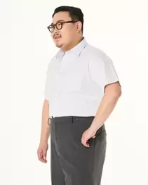 [90~130 SIZE]EASY IRON 퍼플 멜란지 코트나 반팔 셔츠