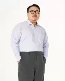 [90~130 SIZE]블루 스트라이프 드레스 셔츠