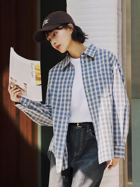 여성) 포플린 오버핏 셔츠