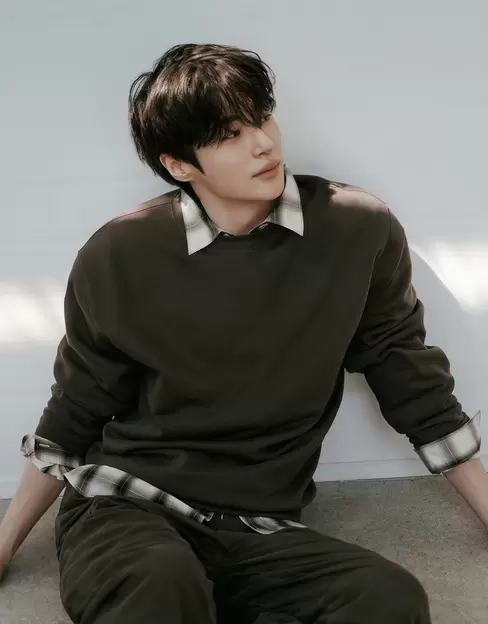NEW [변우석] 남자 포플린 체크 셔츠