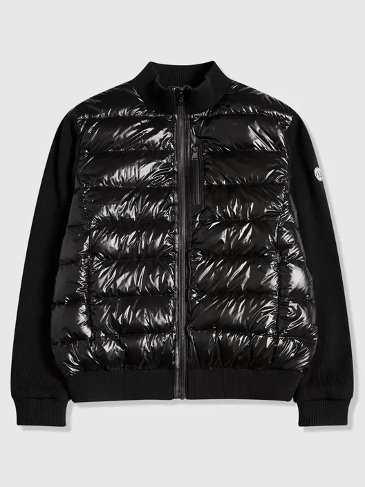 남성 엘리트 니트 하이브리드 다운 점퍼 M (Black)