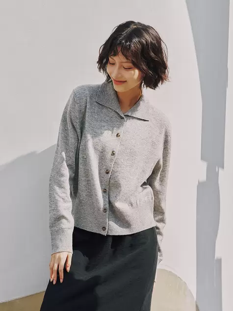 여성) 램스울 블렌드 카라 가디건