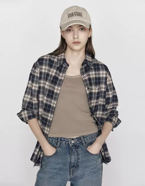 NEW [노정의] 여자 플란넬 체크 셔츠