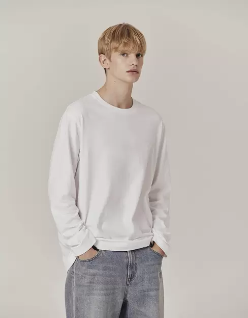 남자 기모 라운드넥 티셔츠