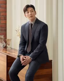 [이지아이론] 브라운 스트라이프 코튼 혼방 드레스 셔츠