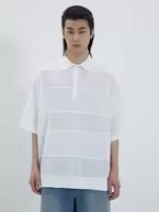 조직 믹스 쉬어링 티에리 니트 - 화이트