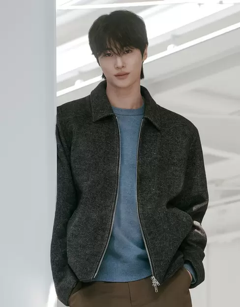 NEW [변우석] 남자 울 풀집업 자켓