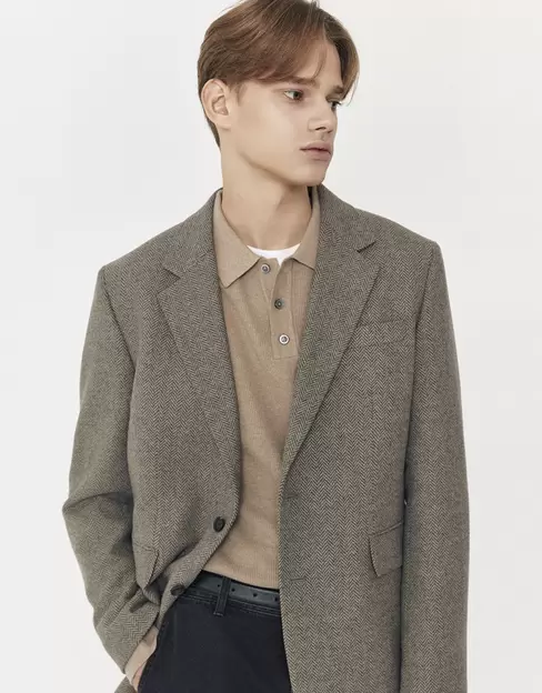 NEW 남자 울 블레이저