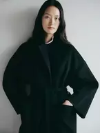 [PRIMA] Cashmere Loose Fit Coat - Black