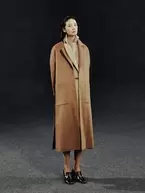 [PRIMA] Cashmere Loose Fit Coat - Yellowish Brown