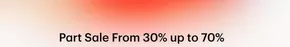 Part Sale From 30% Up To 70% Off