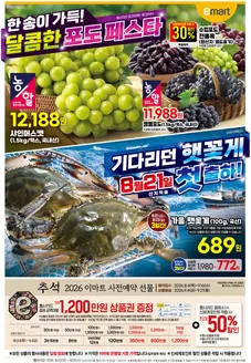 이마트 에브리데이 카탈로그 | 한 송이 가득! 달콤한 포도 페스타 | 2026-08-20T00:00:00.000Z - 2026-08-26T00:00:00.000Z