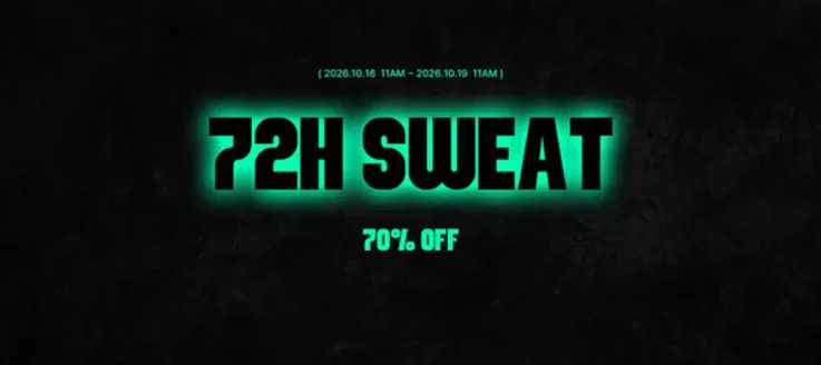 원더플레이스 카탈로그 | 72h Sweat 70% Off | 2026-10-16T00:00:00.000Z - 2026-10-19T00:00:00.000Z