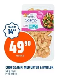 SCAMPI MED URTER & HVITLØK
