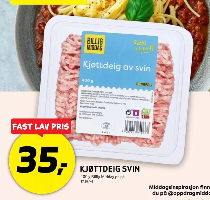Fast - KJØTTDEIG SVIN
