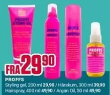 Styling gel, Hårskum, Hairspray, Argan Oil