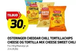 Chili - OSTERINGER CHEDDAR CHILI, TORTILLACHIPS CHEESE OG TORTILLA MIX CHEESE SWEET CHILI