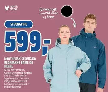 Fast - STEINKJER REGNJAKKE DAME OG HERRE
