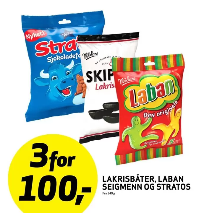 LAKRISBATER, LABAN SEIGMENN OG STRATOS