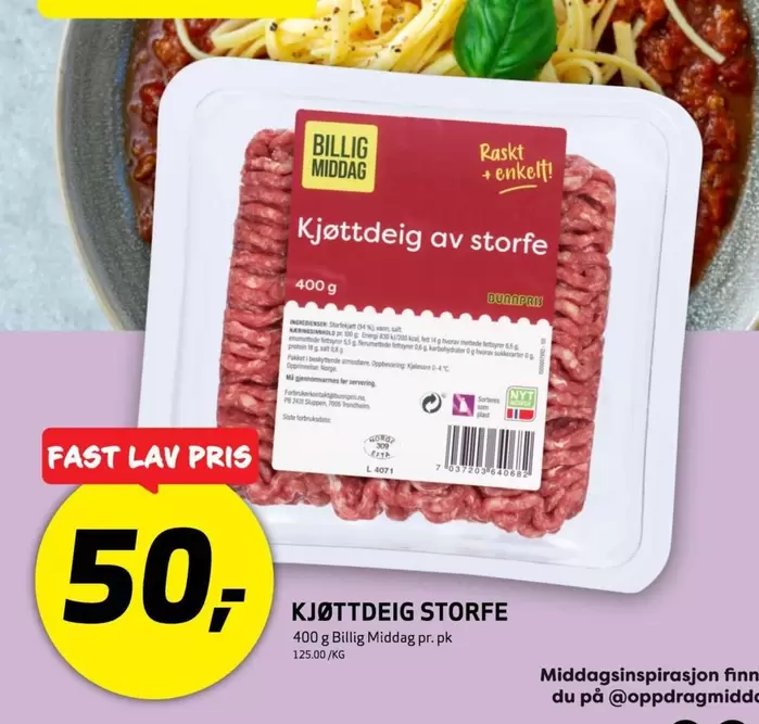 Protein - KJØTTDEIG STORFE