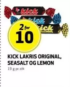 Kick - KICK LAKRIS ORIGINAL, SEASALT OG LEMON