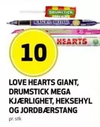 Mega - LOVE HEARTS GIANT, DRUMSTICK MEGA KJÆRLIGHET, HEKSEHYL OG JORDBÆRSTANG