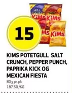 Kick - POTETGULL SALT CRUNCH, PEPPER PUNCH, PAPRIKA KICK OG MEXICAN FIESTA