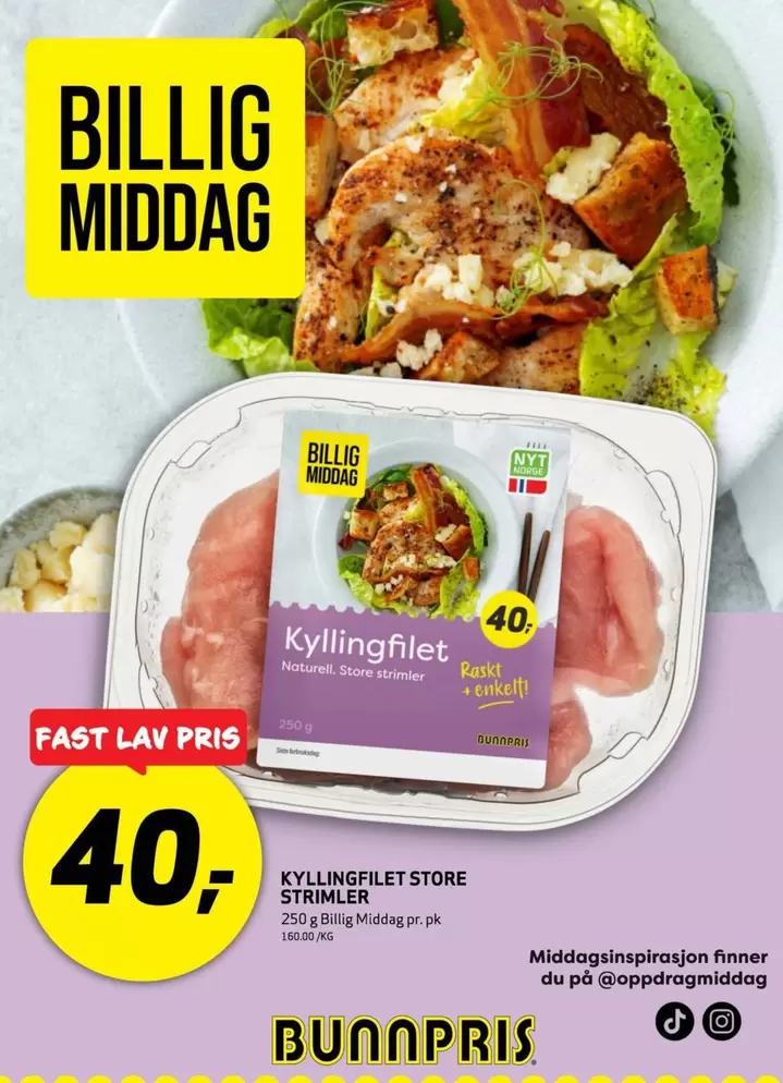 Fast - KYLLINGPILET STORE STRIMLER