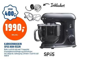 KJØKKENMASKIN SPIIS HAN-1552N