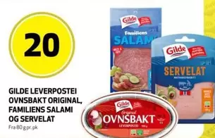 LEVERPOSTEI OVNSBAKT ORIGINAL, FAMILIENS SALAMI OG SERVELAT
